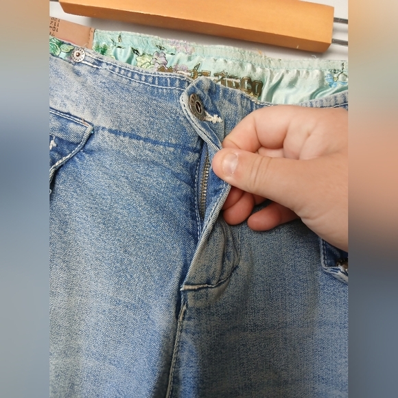 PARASUCO 2000 Y2K Women Jeans Size 30 Unique Original Model Laces Patchwork - Picture 4 of 11